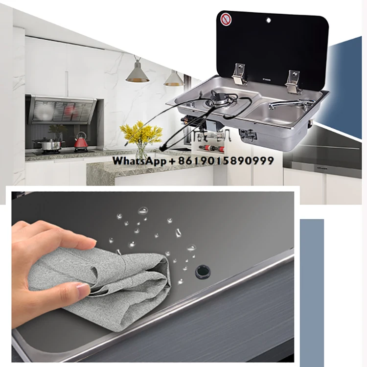 

Wholesale Camping Caravans Kitchen Equipment 1 Burner with Sink RV Gas Stove Kitchen Stove for Overland Camper Van