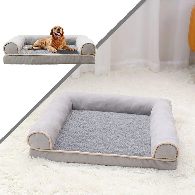 New Pet Dog Bed Dog Sofa Deep Sleep Small Medium Large Dog House Square Thickened Warm Dog Mat Kennel Pet Product Accessories