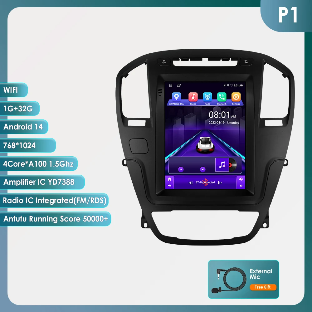 Hizpo 9.7 inch verticaal scherm autoradio voor Opel Insignia Buick Regal 2009 - 2013 Multimedia Videospeler Stereo Carplay 360 Camera