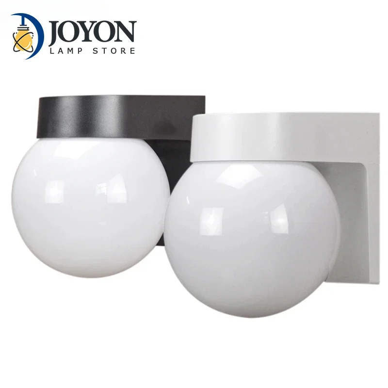 Simple Design Loft Led Outdoor Porch Light Apply for Home E27 Base Type Ball Black Style Lampshade Outdoor Decorative Lighting