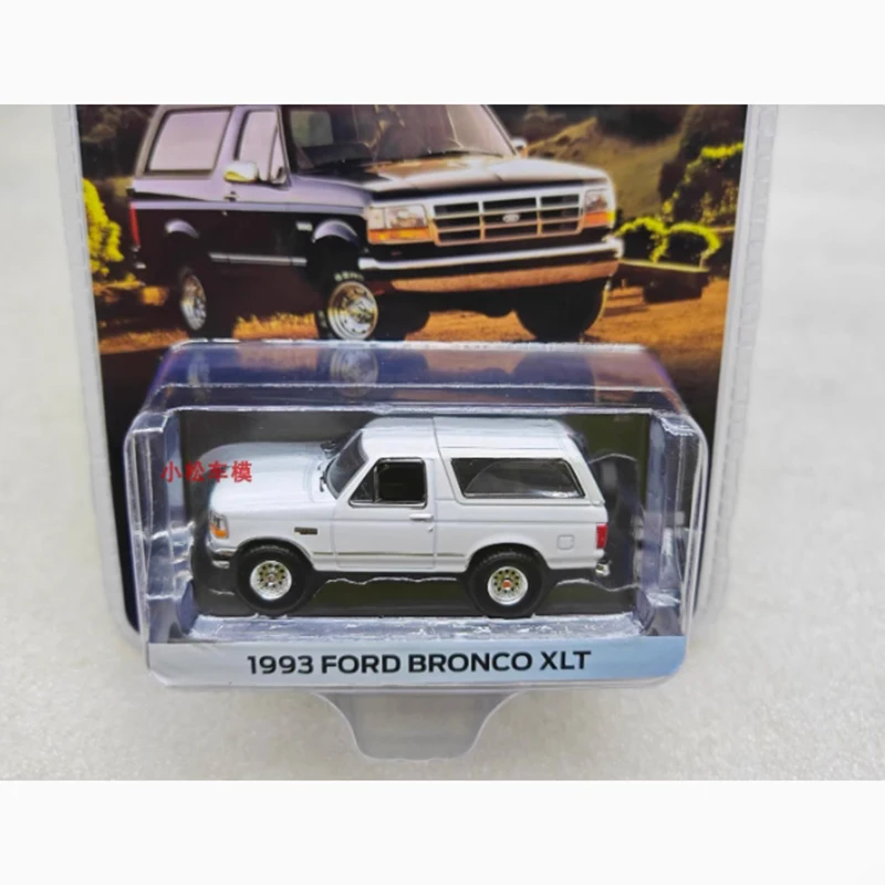 Greenlight Diecast 1:64 스케일 1993 Ford Bronco XLT 오프로드 차량 합금 시뮬레이션 자동차 모델 컬렉션 디스플레이 장난감 선물