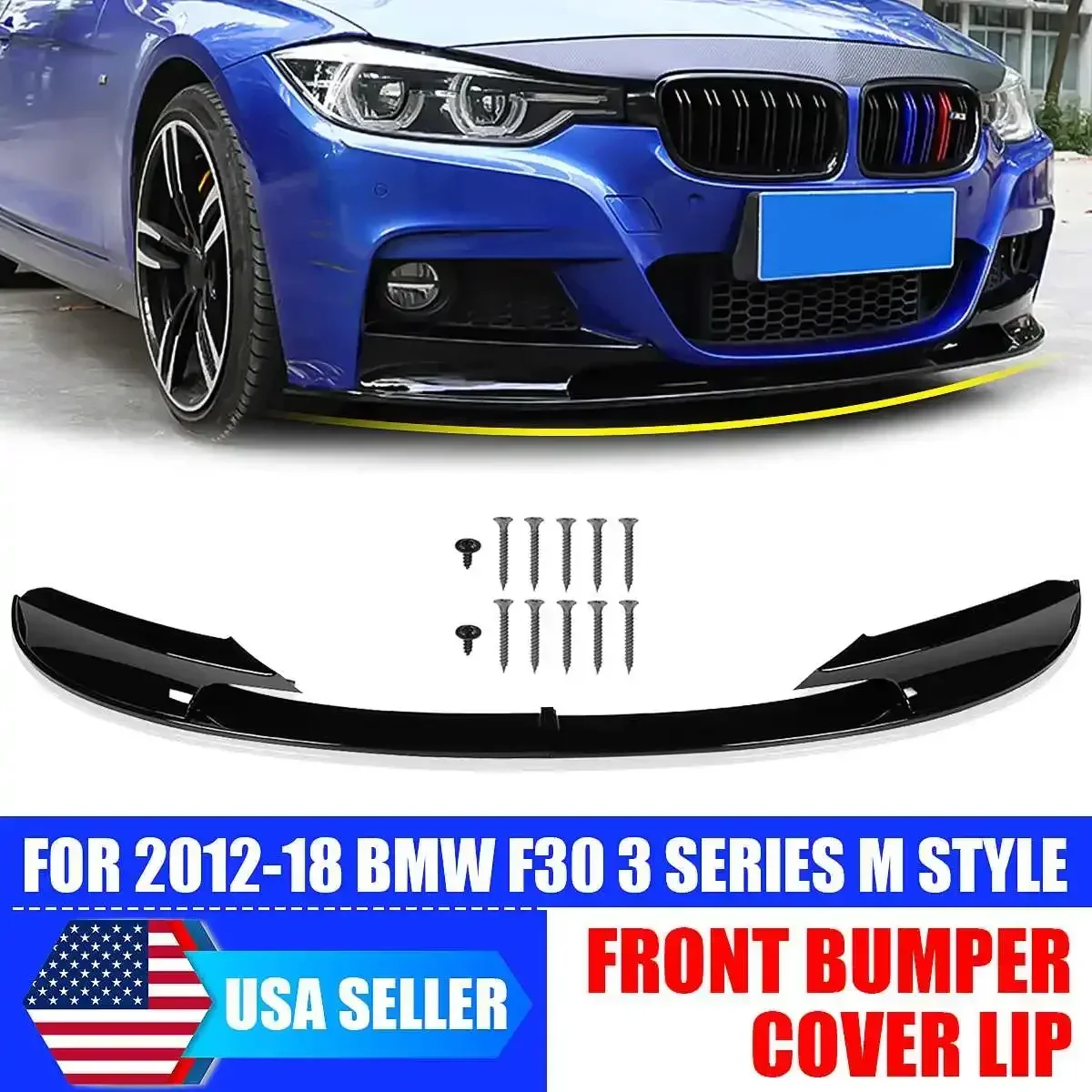 1 Pair Front Bumper Lip for BMW F30 3 Series M Style 2012-2018 Front Bumper Cover for Sports Version Car Accessories Body Kit