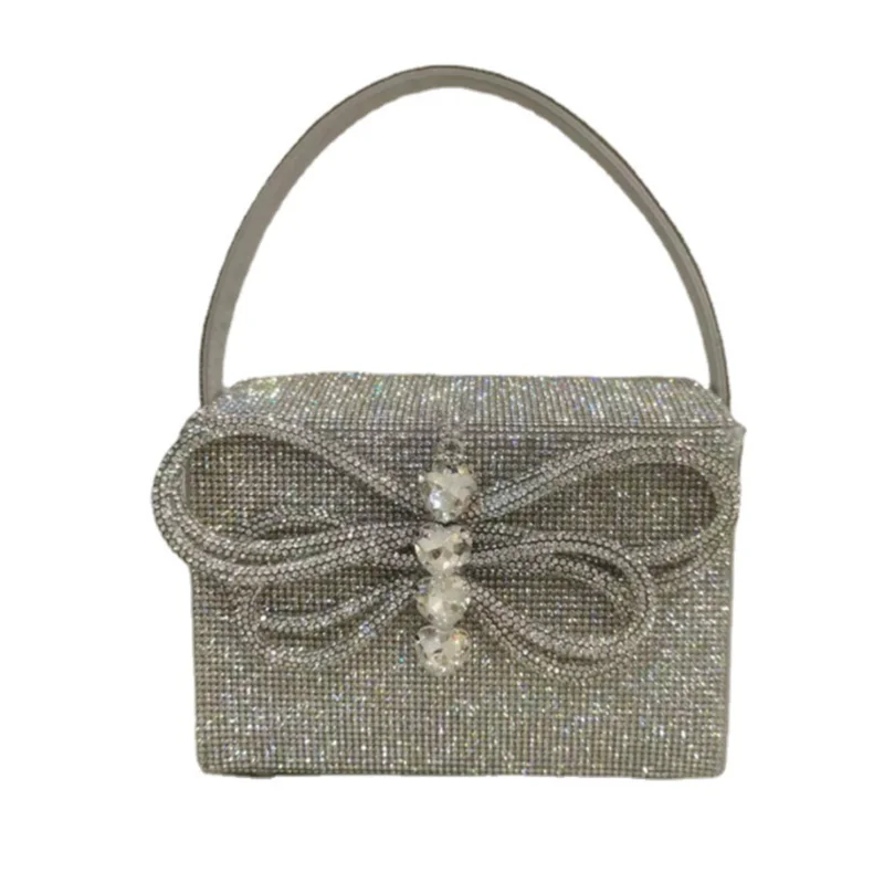 Small square bag butterfly luxury diamond-encrusted gift box bag single shoulder cross-body portable women's bag