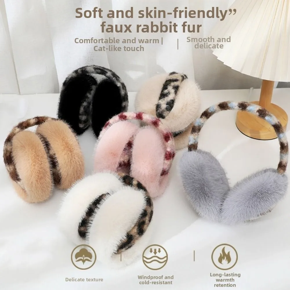 Kawaii Foldable Plushes Earmuffs Windproof Soft Cute Ear Cover Elastic Adjustable Winter Ear Warmer Skiing
