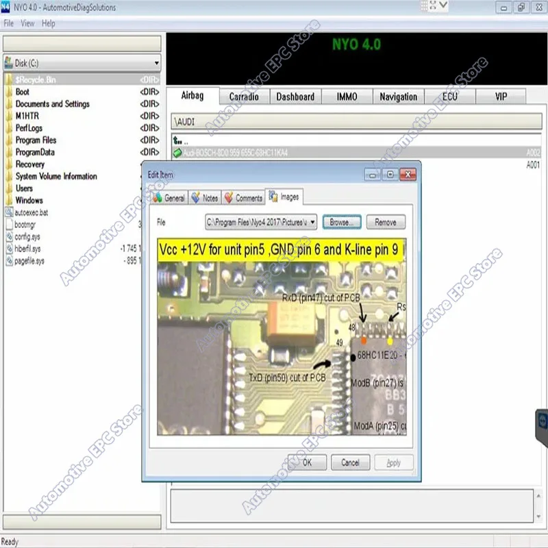 Picture 5: Latest 2017 NYO 4.0 Full Database Auto Repair Software for Airbag Car Radio Dashboard IMMO Navigation NYO 4 Support Win7/8/10