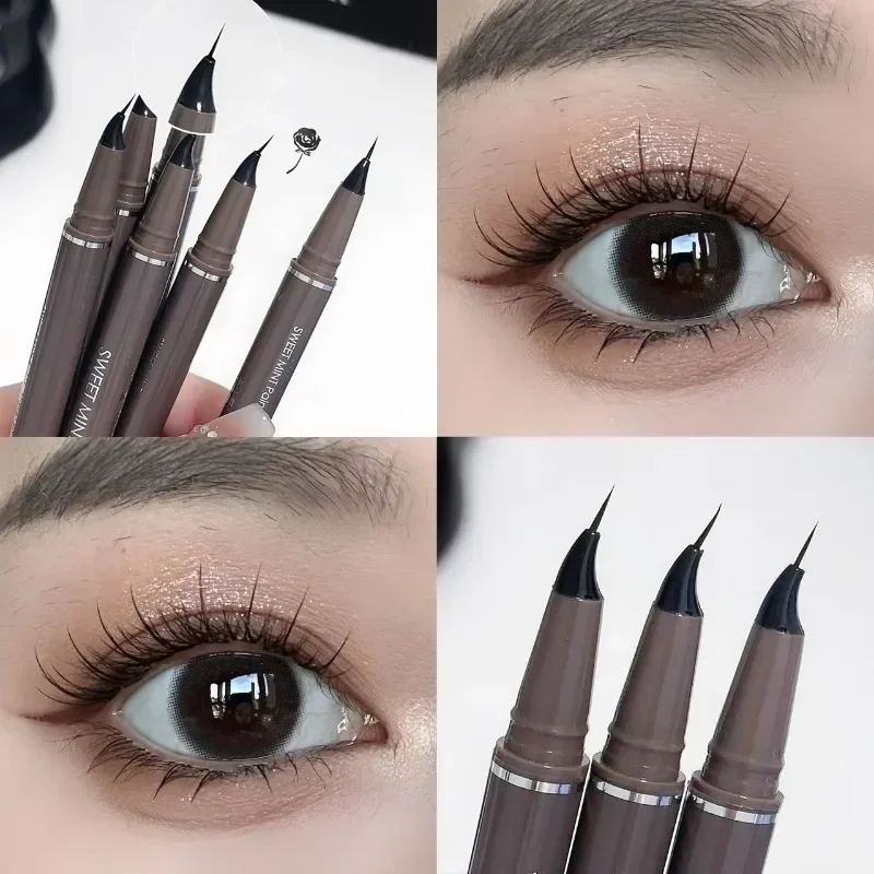 Heallor Ultra-thin Waterproof Liquid Eyeliner Silkworm Pen Korean Makeup for Women Quick Dry Smooth Eye Liner Lower Eyelash Pen