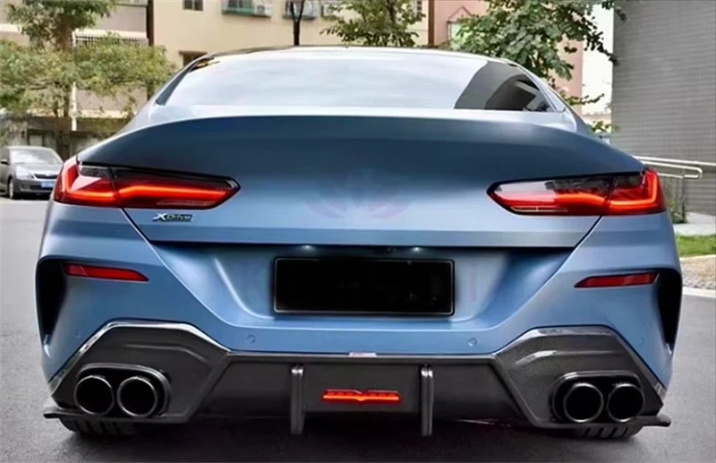 TK Style Carbon Fiber Rear Diffuser Body Kit for ‘bmw 8-series 840i G14 G15 2019-2022 Front Bumper Edge Side Skirts Rear Spoiler 3