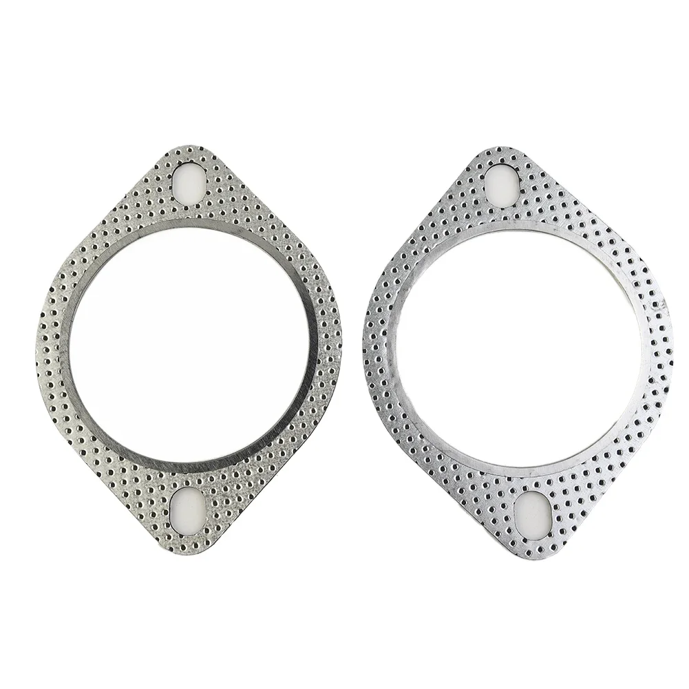 2pcs Car Flange Gasket Exhaust Gasket 2 Bolt 3Inch Downpipe Metal Multi Layer 76mm For Nissan For Honda For Toyota For Mazda