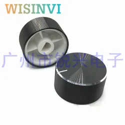 1 PCS 25*13mm 25x13mm 6mm Shaft Hole Aluminum Alloy Potentiometer Knob Black (D-axis)