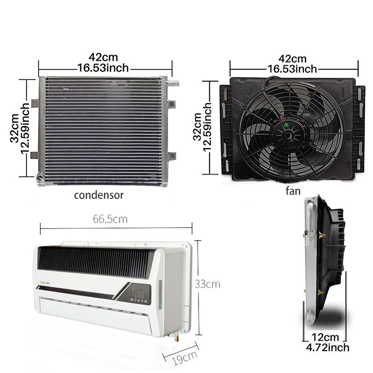 DEFU 48V Universal Ac Under Dash Kit التدفئة والتبريد 12 فولت مكيف هواء السيارة للسيارة #5