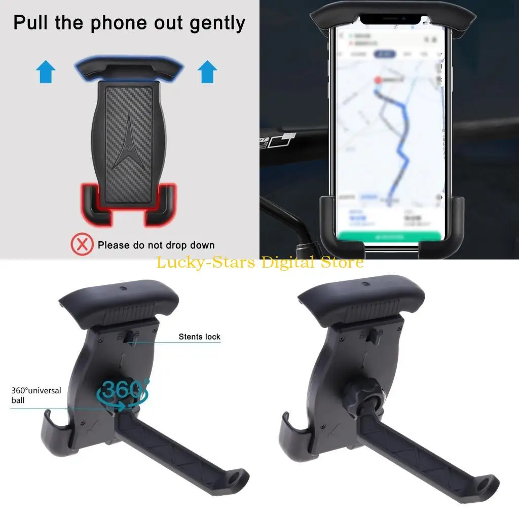 

T3EE Вращающийся мотоцикл велосипедный велосипедный держатель телефона для смартфона 4,5-6,5 дюйма заполнен