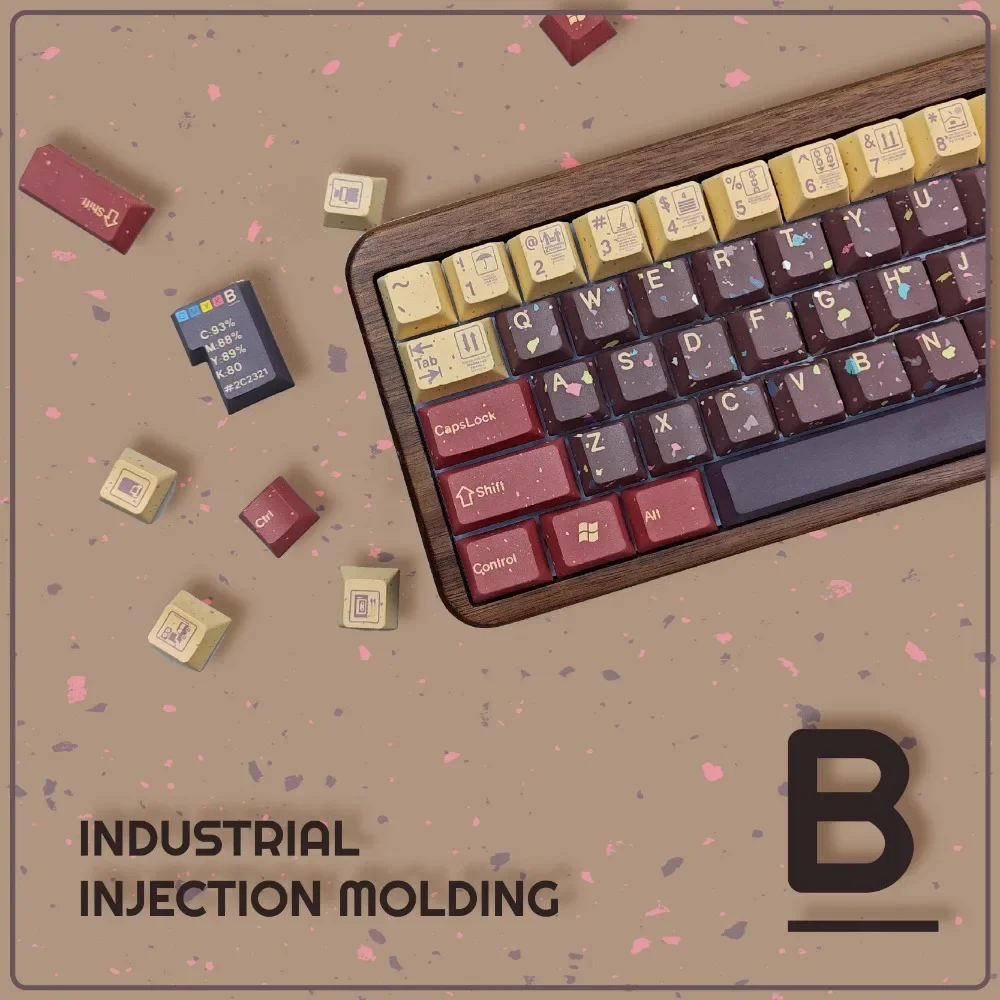 Imagem -05 - Echome Splash-tinta Keycap Custom Cap Teclado Estilo Industrial Perfil Cereja Pbt Teclado Mecânico Rainy75 141 Chaves