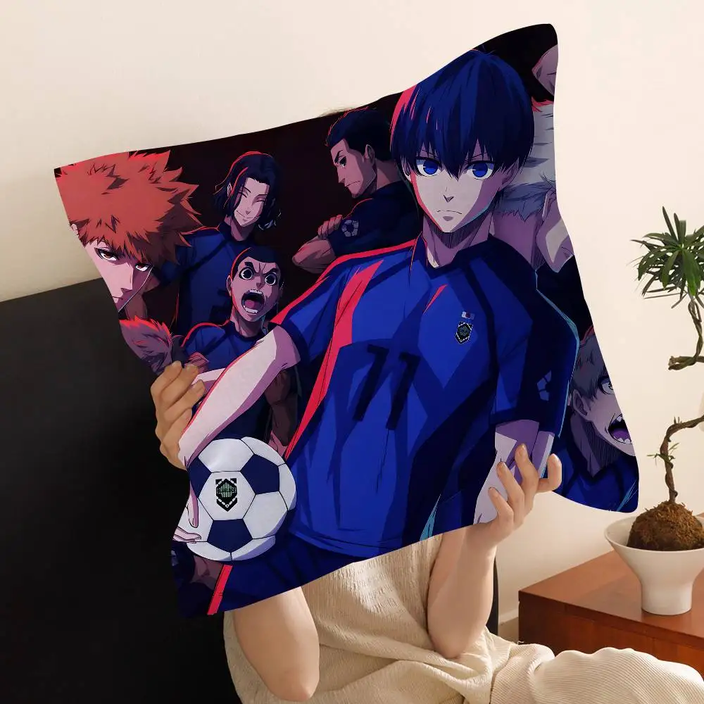 Japan Manga Blue Lock Office Cushion Pillowcase Car Cushion Cover45X45CM Lumbar Pillowcase Sofa Pillowcover