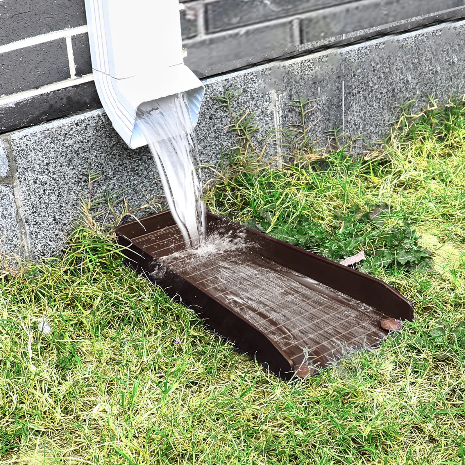 PP Rainwater Gutter Downspout Splash Block Drain Extension Device Home Garden Drainage System Accessory
