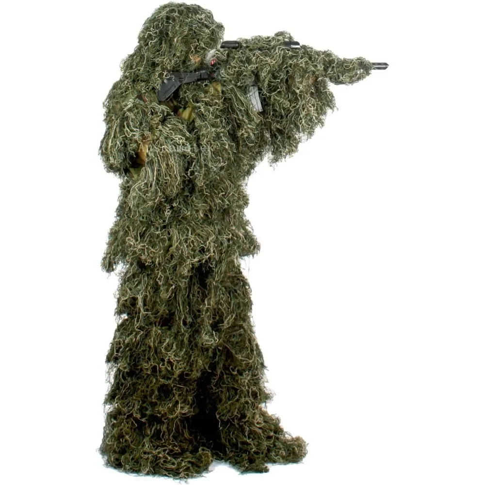 Ghillie Men's Set Gilly Hunting Halloween Costume Airsoft Paintball - M/L Green Fabric Type 100% Polyester for easy on and off