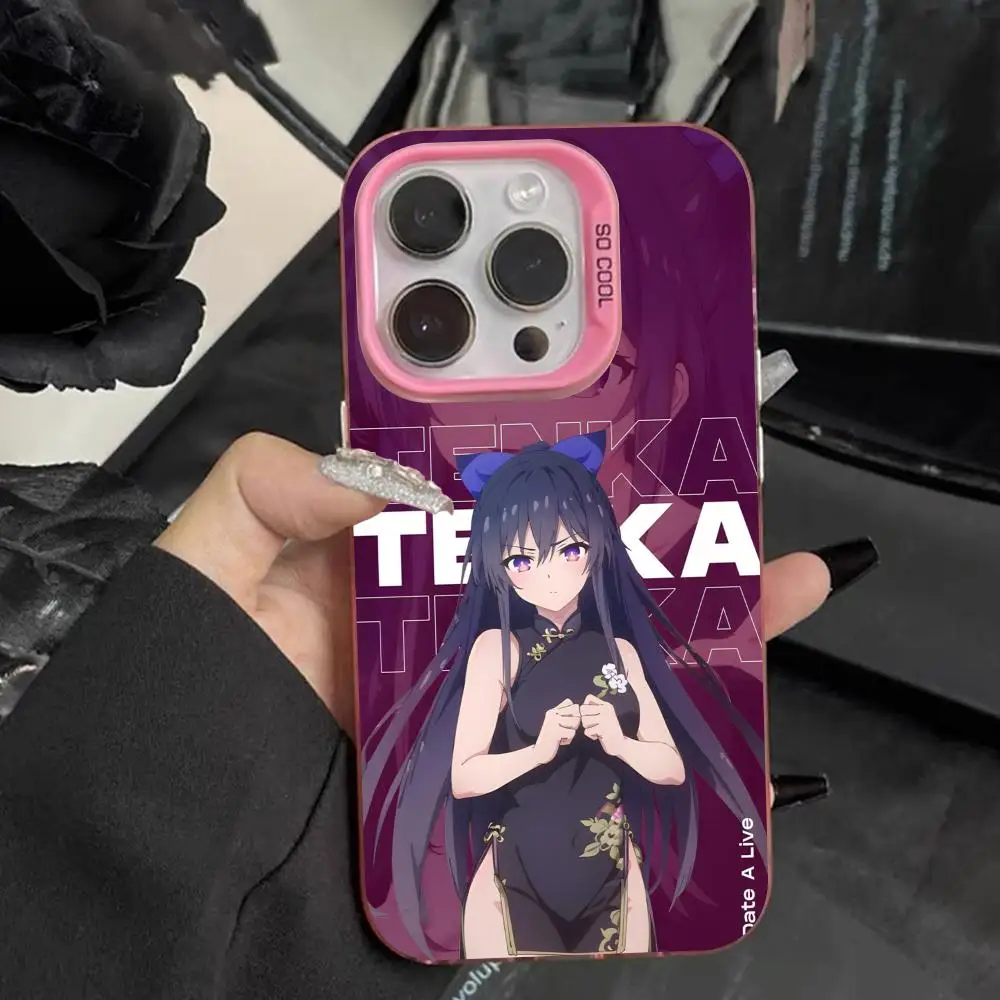 

Date a Live Tohka Yatogami Pink Translucent Mobile Phone Case for iPhone 17 16 15 14 13 12 11 X XR XS Air Pro Max Plus Colorful