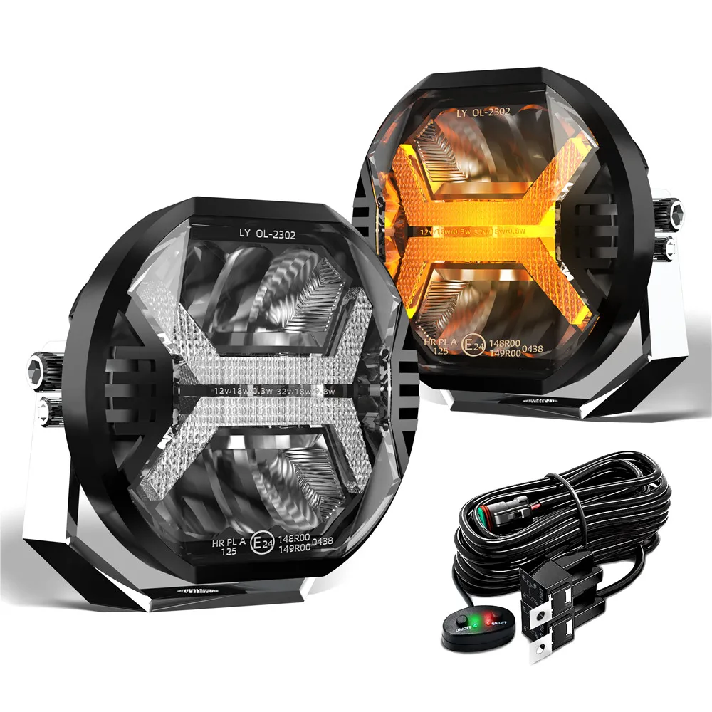 2 szt. Samochodowa listwa LED robocza z homologacją Emark, 5,75 cala/4 cale, światło do jazdy, 12V 24V DRL do Jeepa, Łady, Offroadu 4x4, UTV, SUV, Łodzi — 2