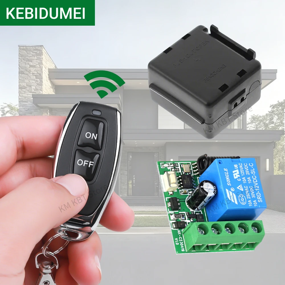 RF 433Mhz Remote Control Wireless Switch DIY Module DC 12V 1CH 10A Relay Receiver Transmitter for Door Electromagnetic Lock