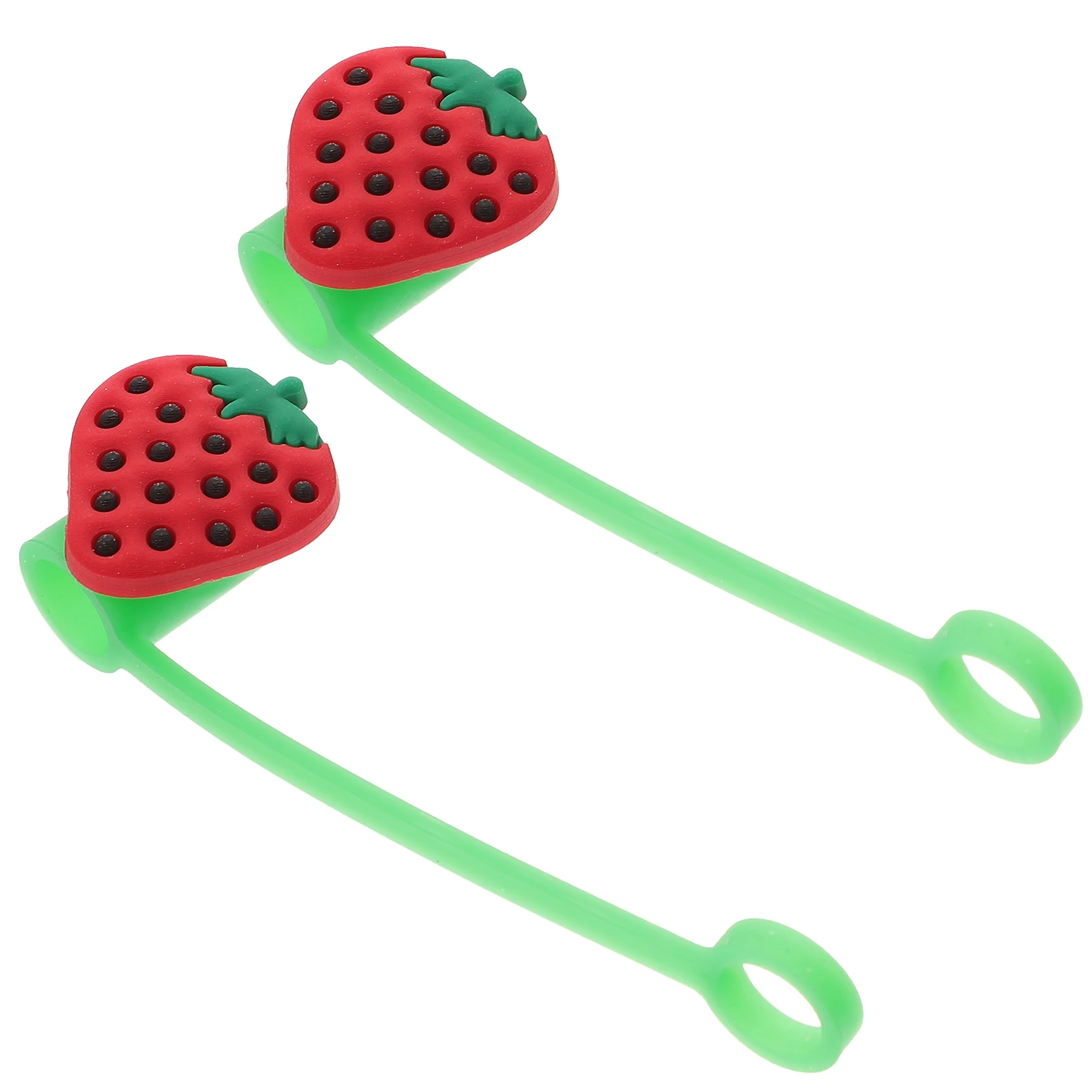 

2Pcs Straw Tips Cover Cute Cartoon Lid Drinking Decor Straw Covers Cap Strawberry Shape Safe Practical Kitchen Bar