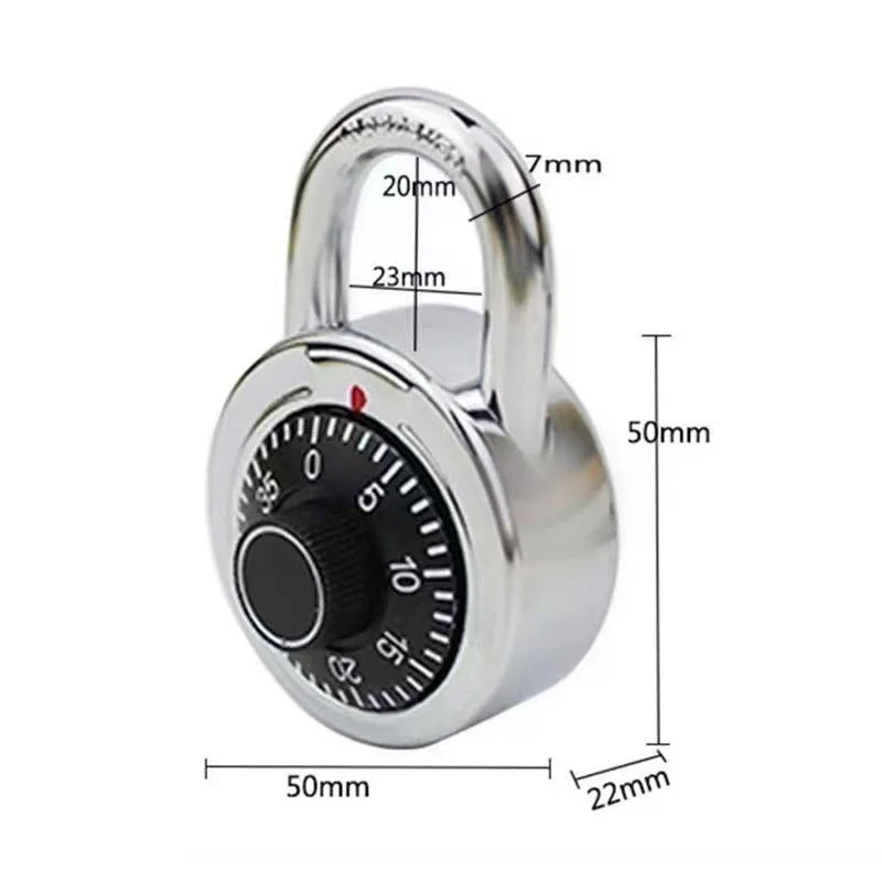 Blue/Black Practical Turntable Password Lock Retro Turntable Metal Mini Keyless Padlock For Safe Deposit Box Drawer Locker Small