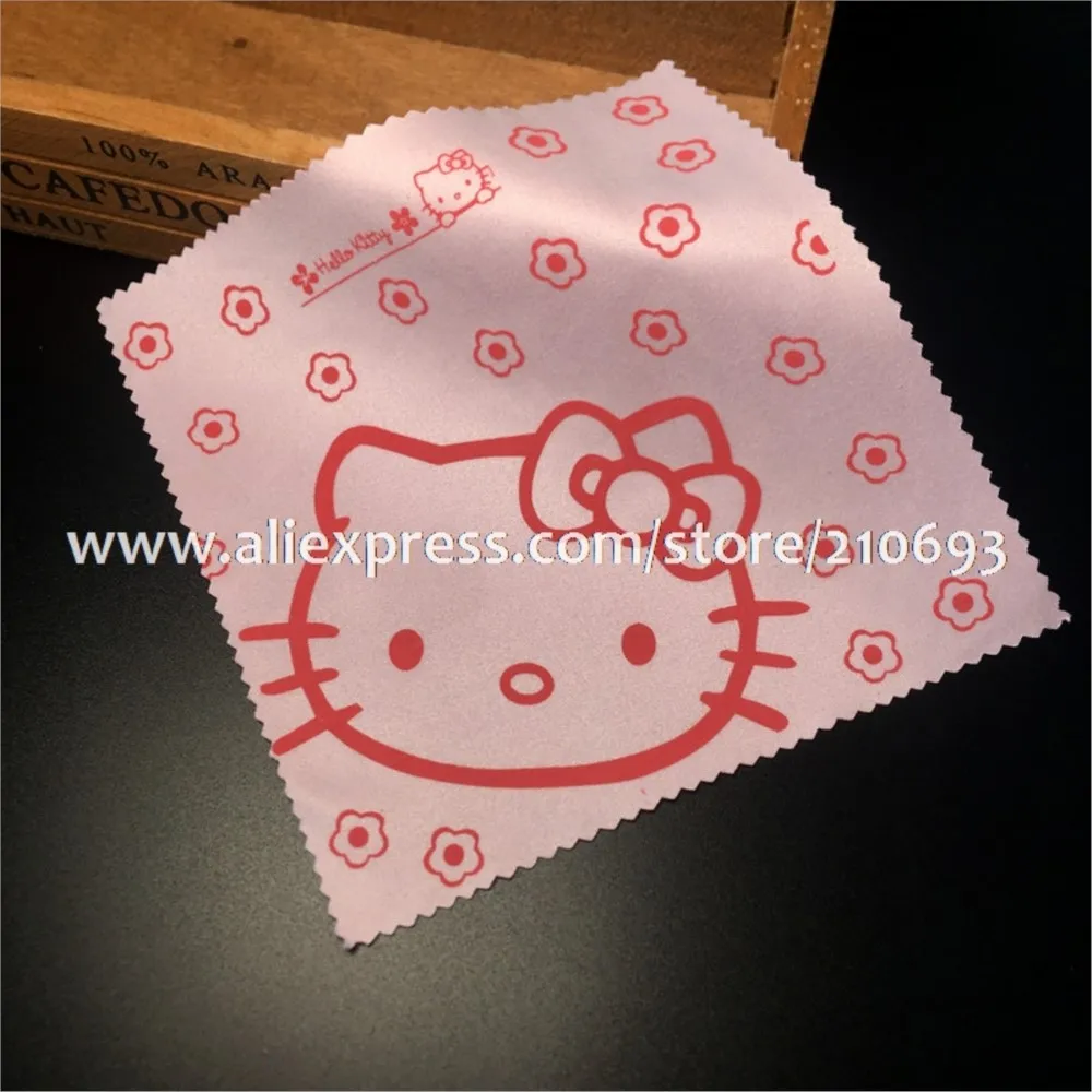 100pcs 15x15cm Cute Cartoon glasses eyeglasses cleaning cloth for lens camera screen clean quality Suede Fabric material