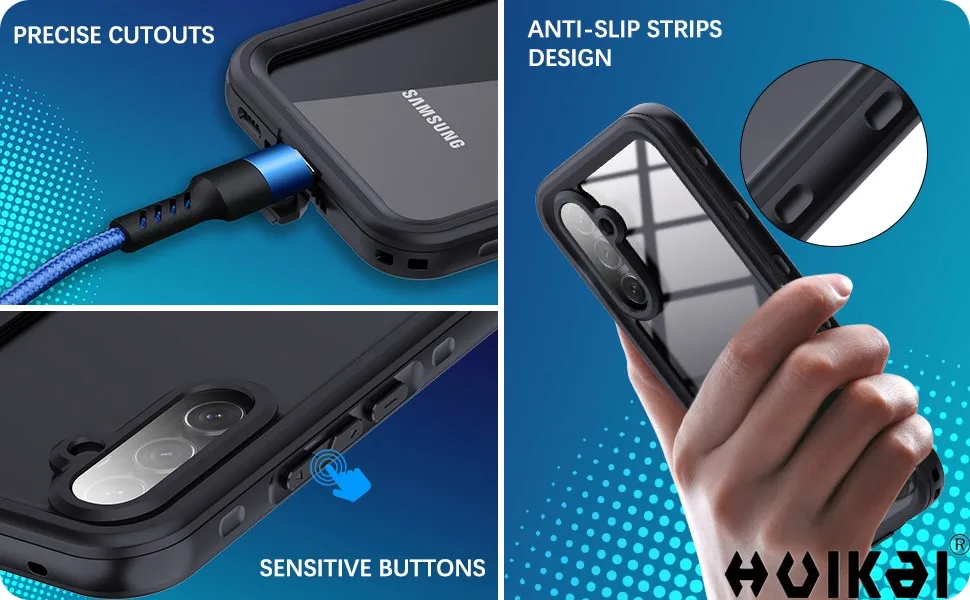 IP68 Wasserdichte Hülle für Samsung Galaxy A56 A35 A15 A17 A55 S25 FE S26 Ultra S24 Stoßfeste Zertifizierte Vollschutz-Schutzhülle – Detail 6