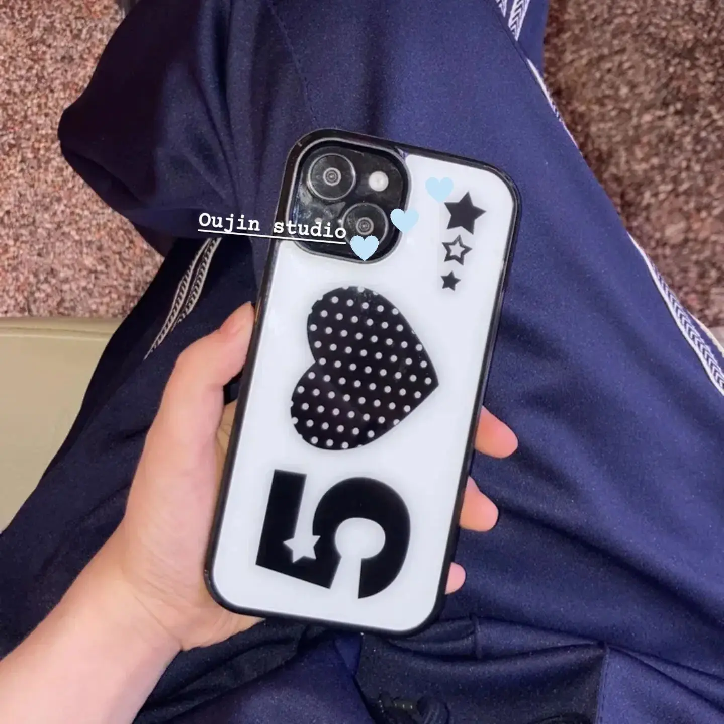 الكورية Ins تصميم ريترو موجة نقطة الحب عدد ستار الكرتون لطيف قضية الهاتف آيفون 16 15 14 13 12 11 برو ماكس زائد Y2K غطاء
