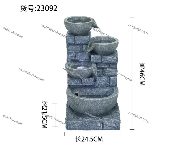 Indoor/Outdoor Garden Water Fountain - 42.5inches Modern Floor-Standing Cascading Water Feature,Fountains