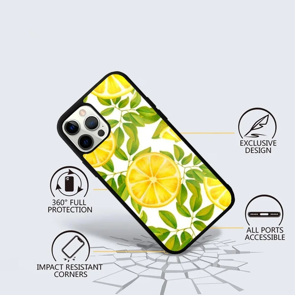 Fruit Lemon  Phone Case For iPhone 15,14,13,12,11,Plus,Pro,Max Mini Magsafe Magnetic Wireless Charging