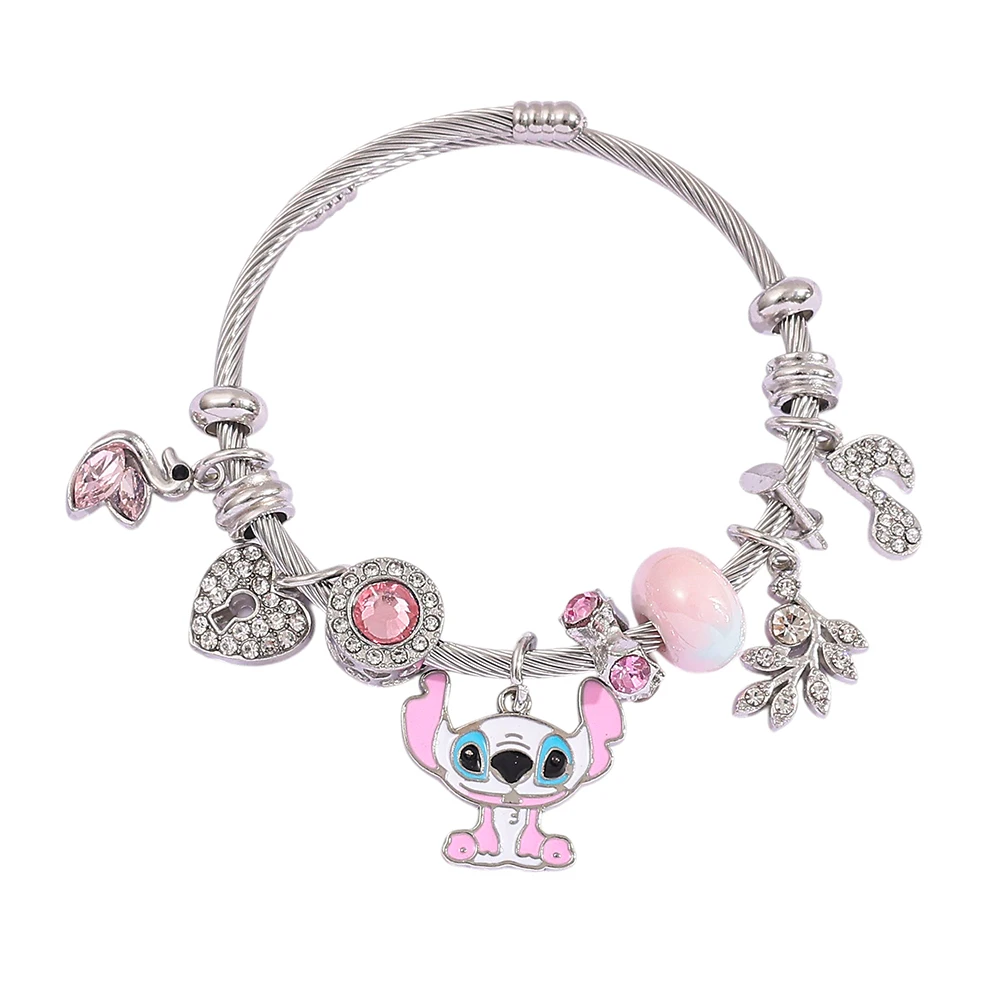 ديزني غرزة الحب القلب سوان الموسيقى ملاحظة حجر الراين سوار لطيف مطرز مجوهرات أنيمي المشجعين هدايا عيد الميلاد #1