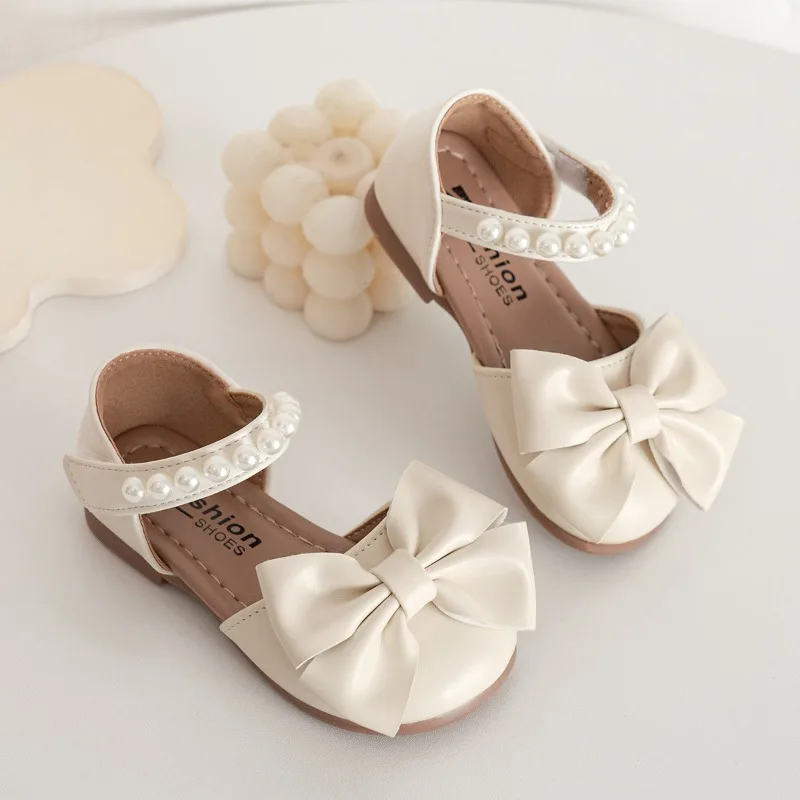 2026 Summer Little Girls Flat Sandals Sweet Fashion Bowknot Children Causal School Sandals Non-slip Kids Princess Beach Sandals