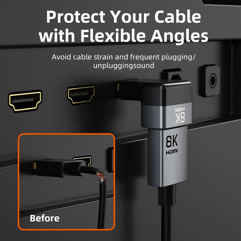CABLETIME 8K HDMI محول ذكر إلى أنثى محول محول UHD2.1 دعم 8K HDMI 2.1 4K 120 هرتز 48Gbps لأجهزة الكمبيوتر المحمول HDTV PS5