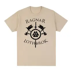 Ragnar Lothbrok Viking Valhalla Norge Vintage T-shirt Raven Cotton Men T shirt New Tee Tshirt Womens Tops