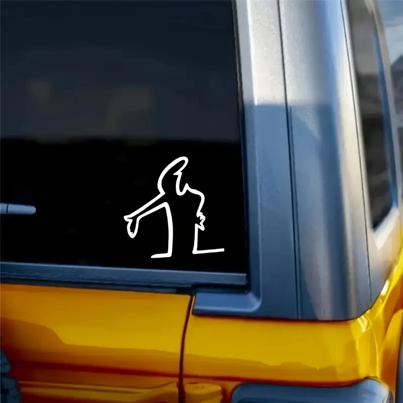 1 Stück kreativer Vinyl-Aufkleber mit Action-Pose-Motiv, wasserdichter, reflektierender, wetterbeständiger Aufkleber für die Außendekoration von Auto- und Motorradfenstern
