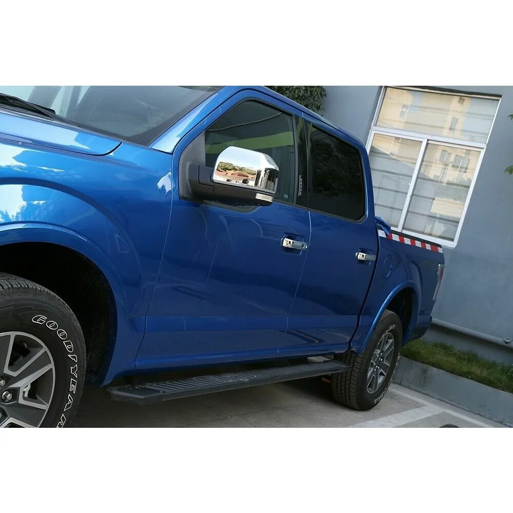 غطاء مرآة الرؤية الخلفية ومقبض الباب ديكور الكسوة لفورد F-150 2015-2020 كروم