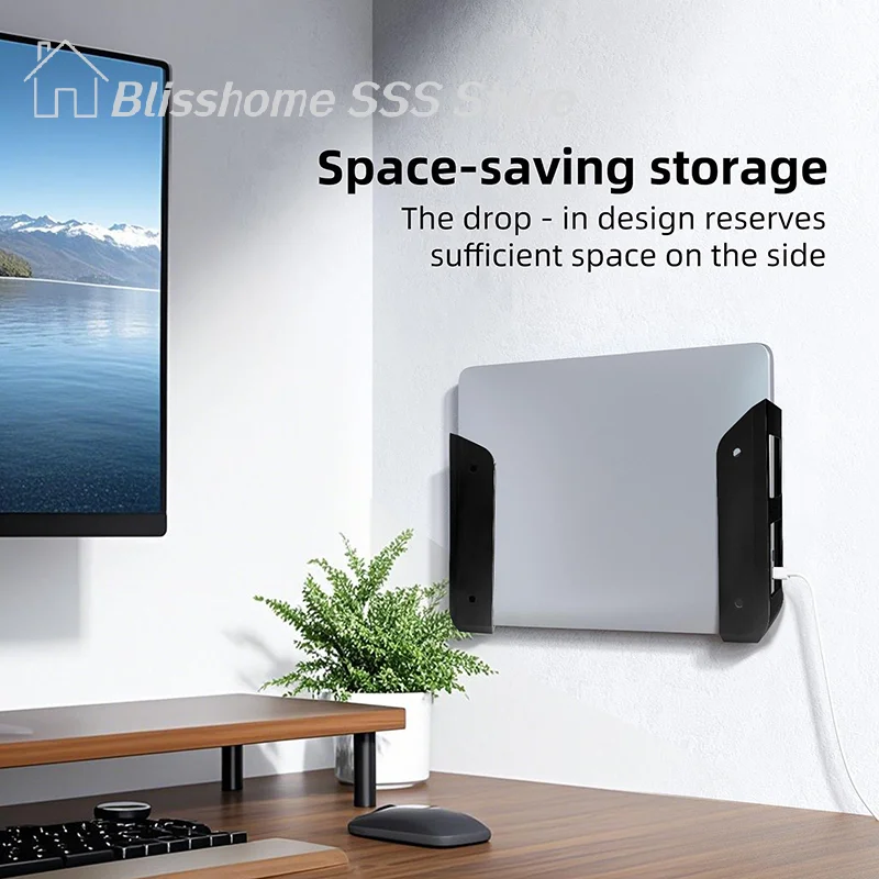 【S】1Pair Wall Under Desk Laptop Mount Holder Fun Creative Unique Design Easy High Superior Quality Material High Superior