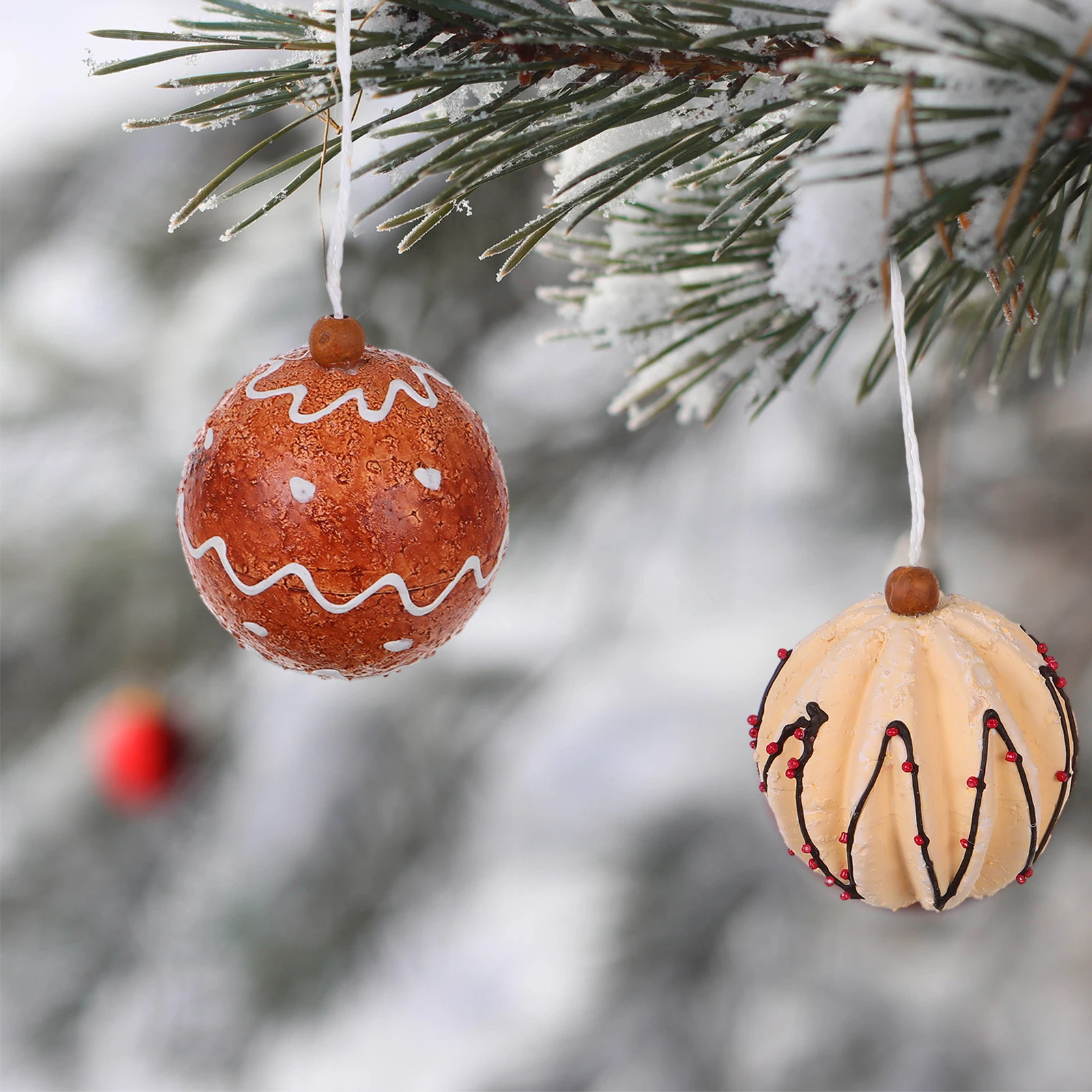 

6PCS Christmas Balls Set 8cm H painted Foam naments Shatterproof Decorations Xmas Tree Wreath Baubles Party DIY