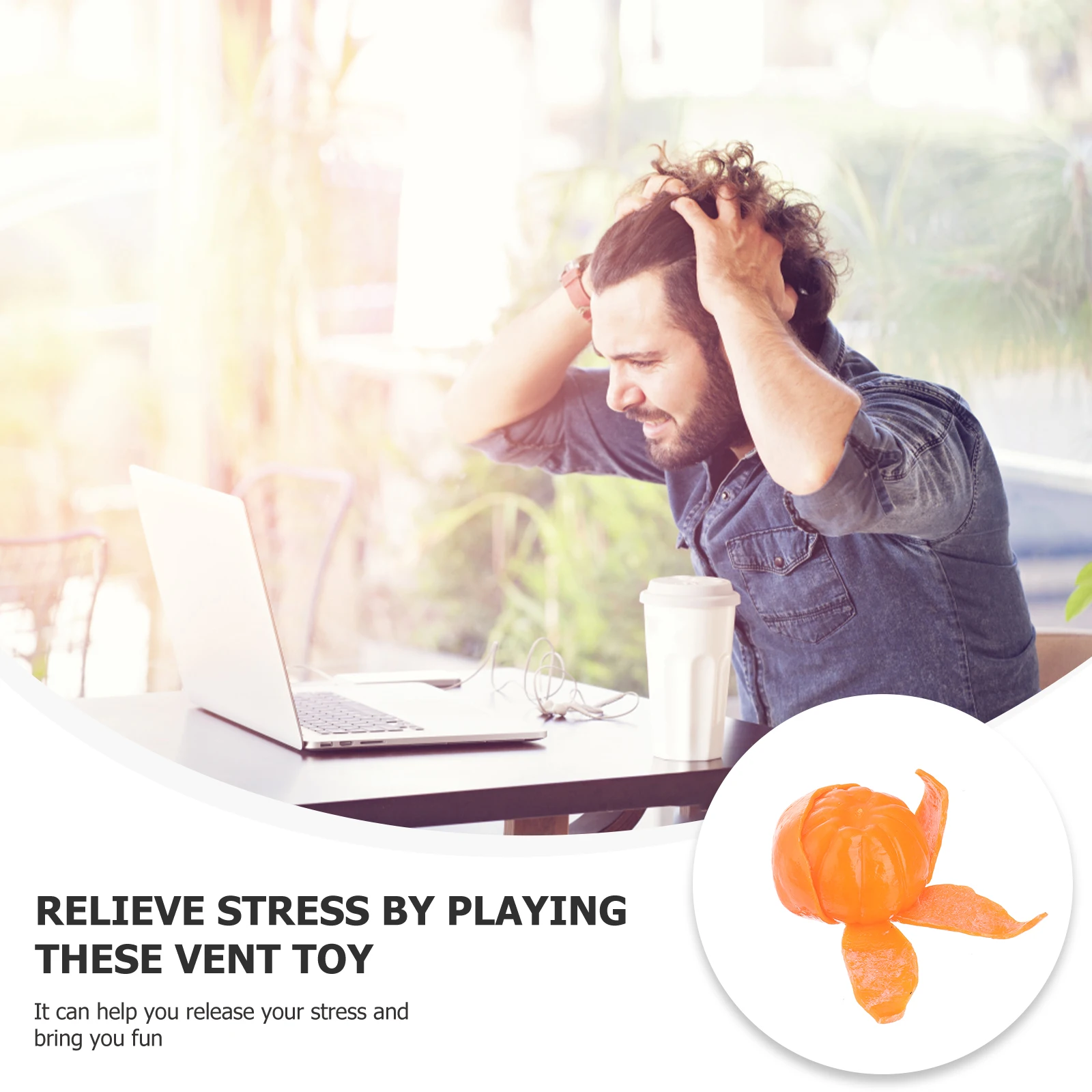 2 個オレンジ形 TPR スクイーズおもちゃ減圧ボールリアルなフルーツデザインキッズギフト圧力解放