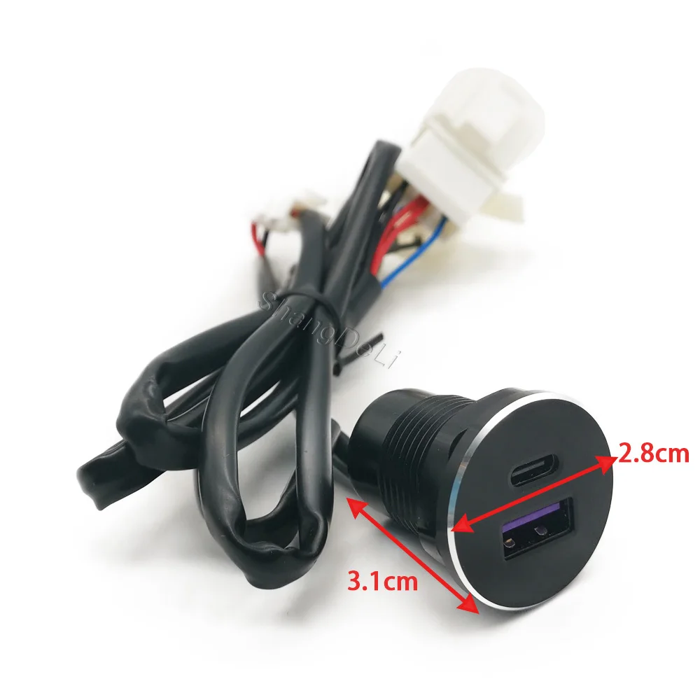 1PC Car Dual USB Outlet Charger Socket Cigarette Lighter PD Type C QC3.0 USB Port Fit for Sagitar Golf Passat Car Accessories - view 2