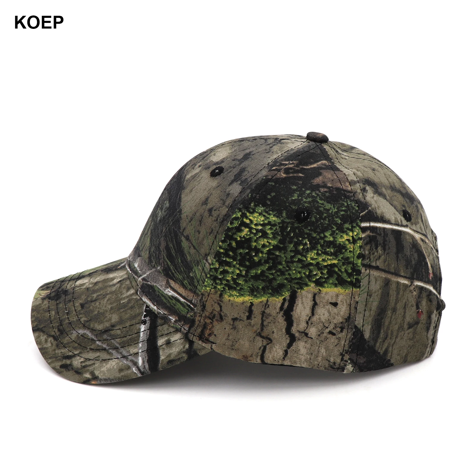 KOEP New Outdoor Fishing Caps Jungle Tree Camouflage Baseball Cap Hunting Hat Cotton Dad Snapback Hats Bulrush Leaves Camouflage