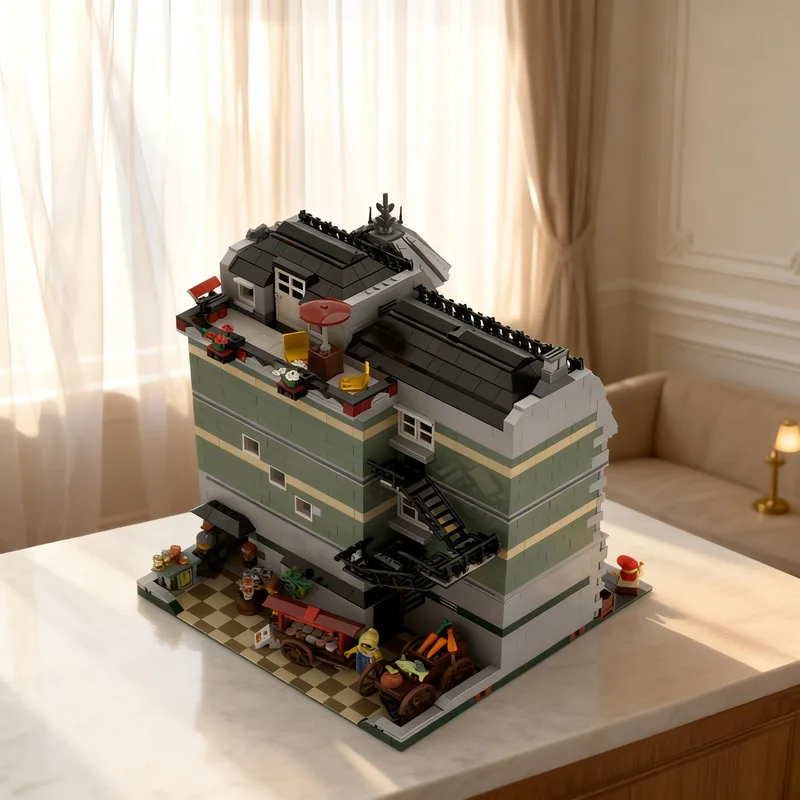 

2594pcs MOC Farmers Market Backyard For Set Modular Streetscape Model Building Blocks Creative DIY Gift Display Decor Assemble