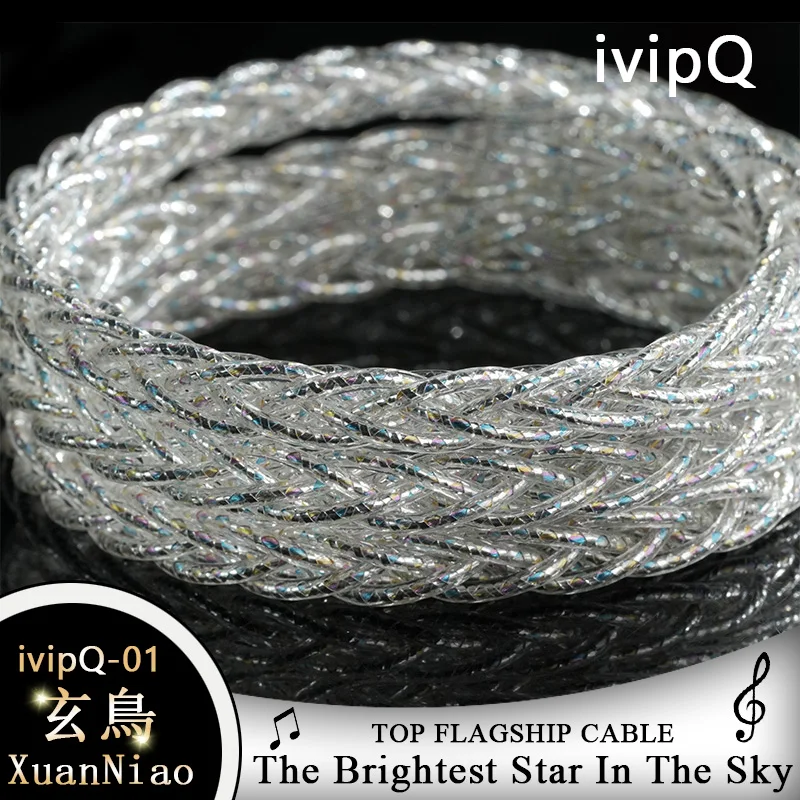 IvipQ-01 diy carro-chefe fone de ouvido atualização cabo multi-elemento condutor com 3.5mm/2.5mm/4.4mm/mmcx/0.78mm 2pin/n5005/ie900 para akg