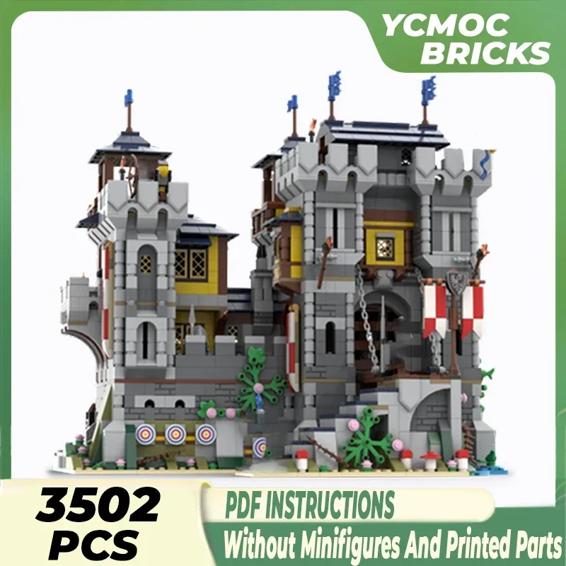 Medieval Castle Model Moc Building Bricks Black Falcon Knight's Fortress Technology Blocks Gift Christmas Toys DIY Sets Assembly