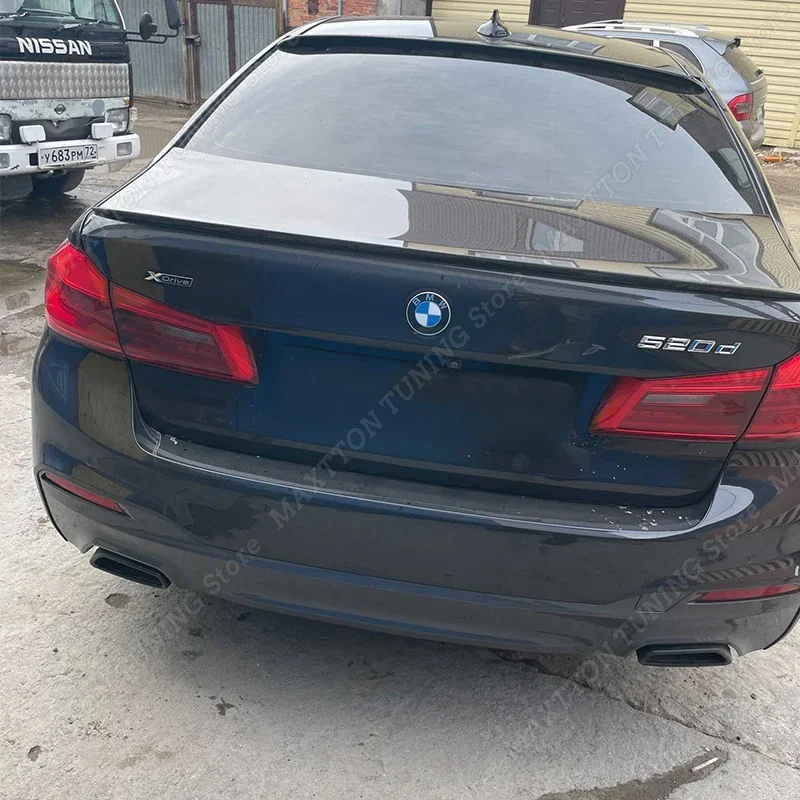 자동차 리어 루프 스포일러 윙 바디 키트 튜닝 M5 스타일 글로스 블랙/카본 룩 ABS, BMW 5 시리즈 G30 525i 530i 2017-2022 2023 +