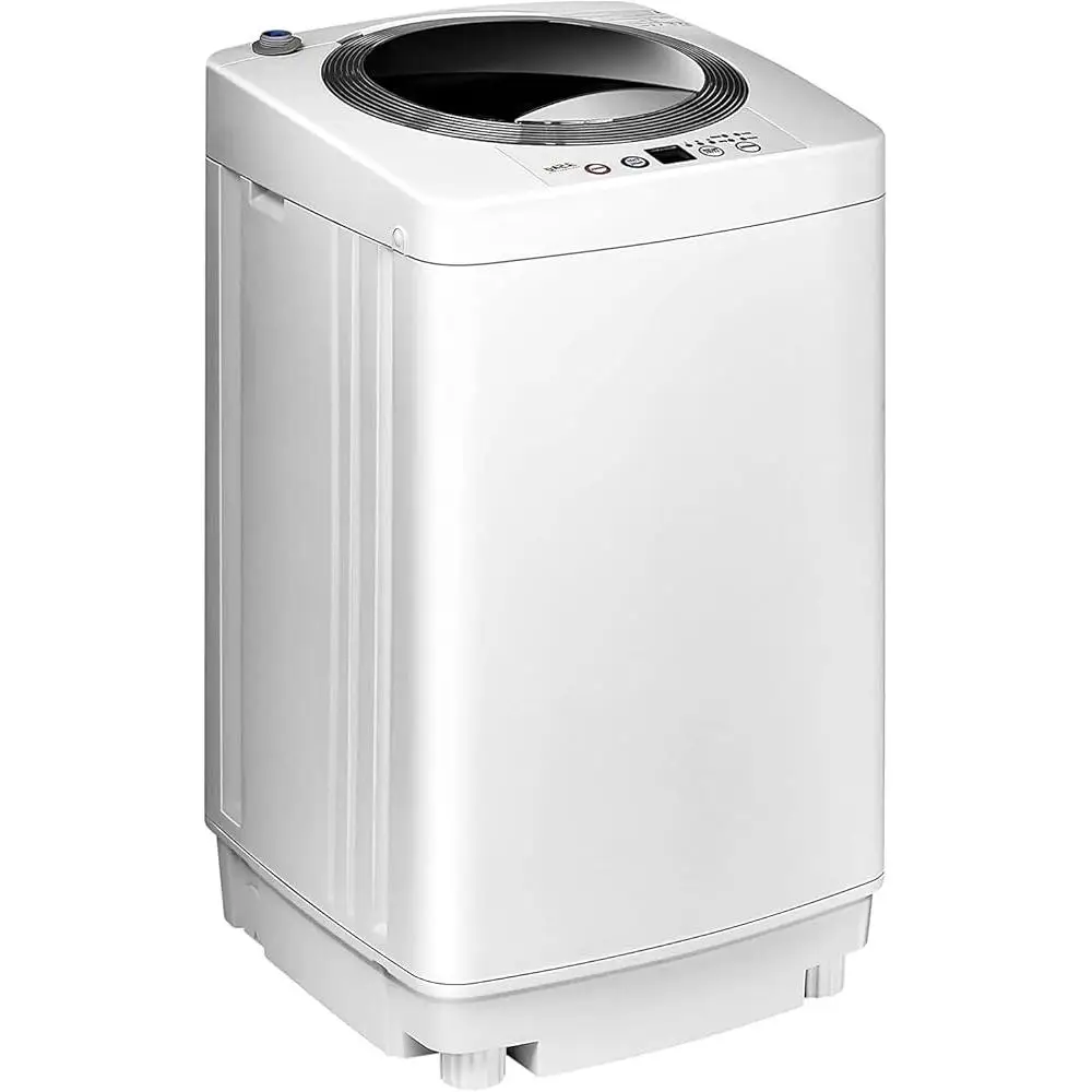 Portable Full Automatic Washing Machine Mini Laundry Washer Top Load Spin Dryer 5 Programs 3 Water Levels Compact Design