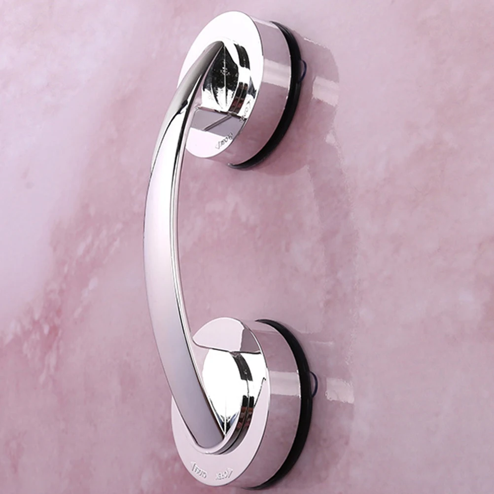 

Stainless Steel Suction Cup Bath Safety Grab for Toilet Corridor Strong Load Bearing Impact Resistant ABS PC Silver Senior