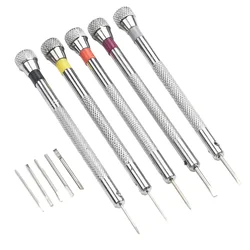 5pc Precision Screwdriver Slotted 0.8/1.0/1.2/1.4/1.6 Mm Steel For Watchmaker Jewelry Repairer Electronics Hand Tool Repair Tool