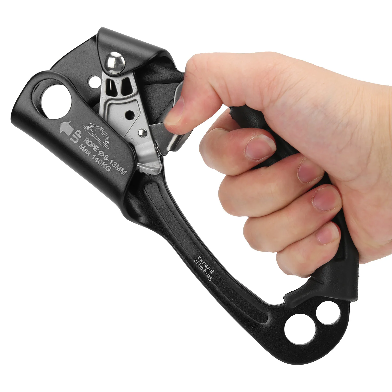 Arborist Equipment Climbing Ascender Rock Rappelling Right Hand Riser Arborist Gear Rope Clamp for Aloft Work Engineering Caving