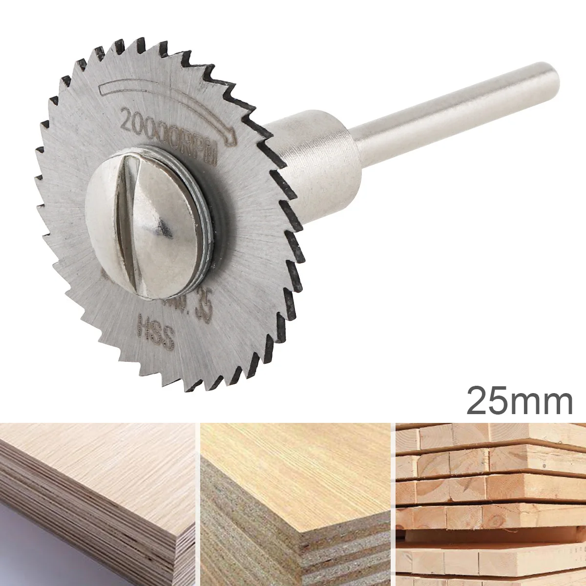 

25mm HSS Tool Cutting Mandrel Disc Blade and Circular Blade Mini Saw Blade for Woodworking Plastic Copper and Aluminum Cuttings