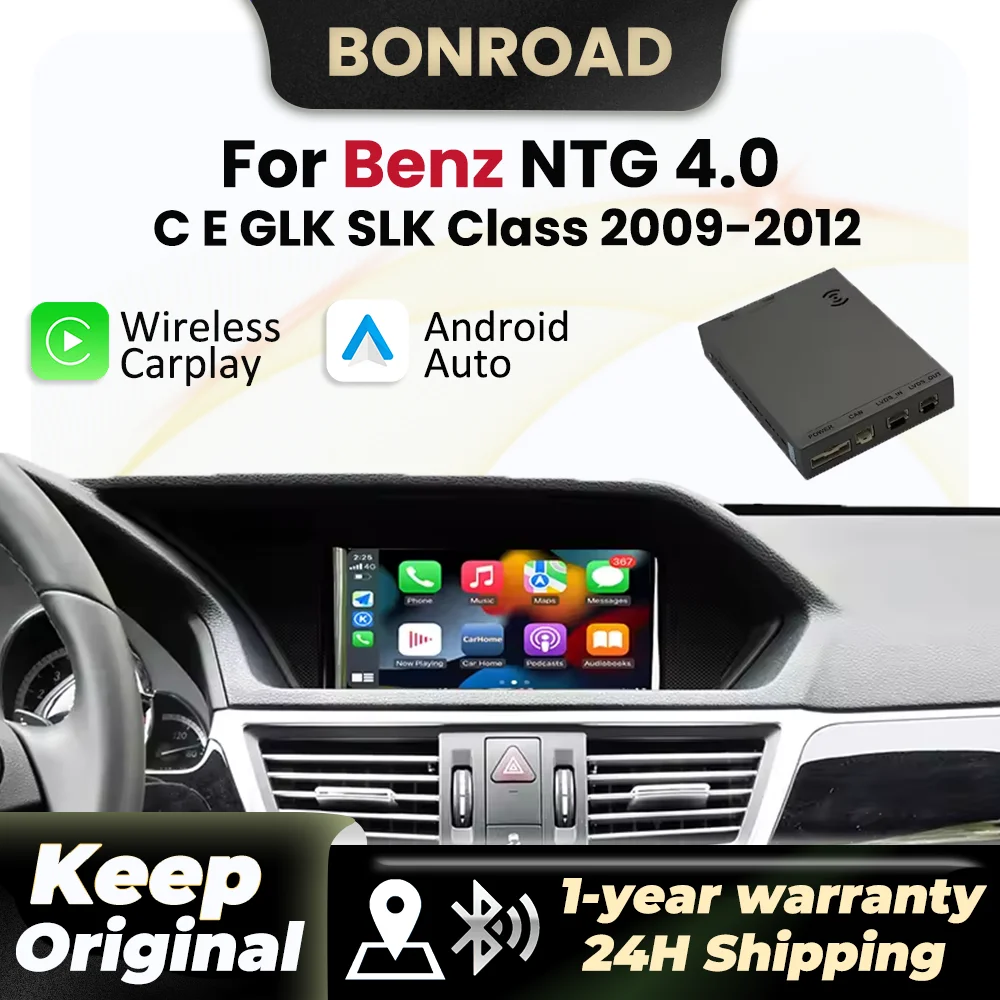 BONROAD Wireless Carplay Android Auto Decoder لمرسيدس بنز NTG4.0 GLK W207 E كوبيه W212 E Class W204 C Class SLK MirrorLink #1
